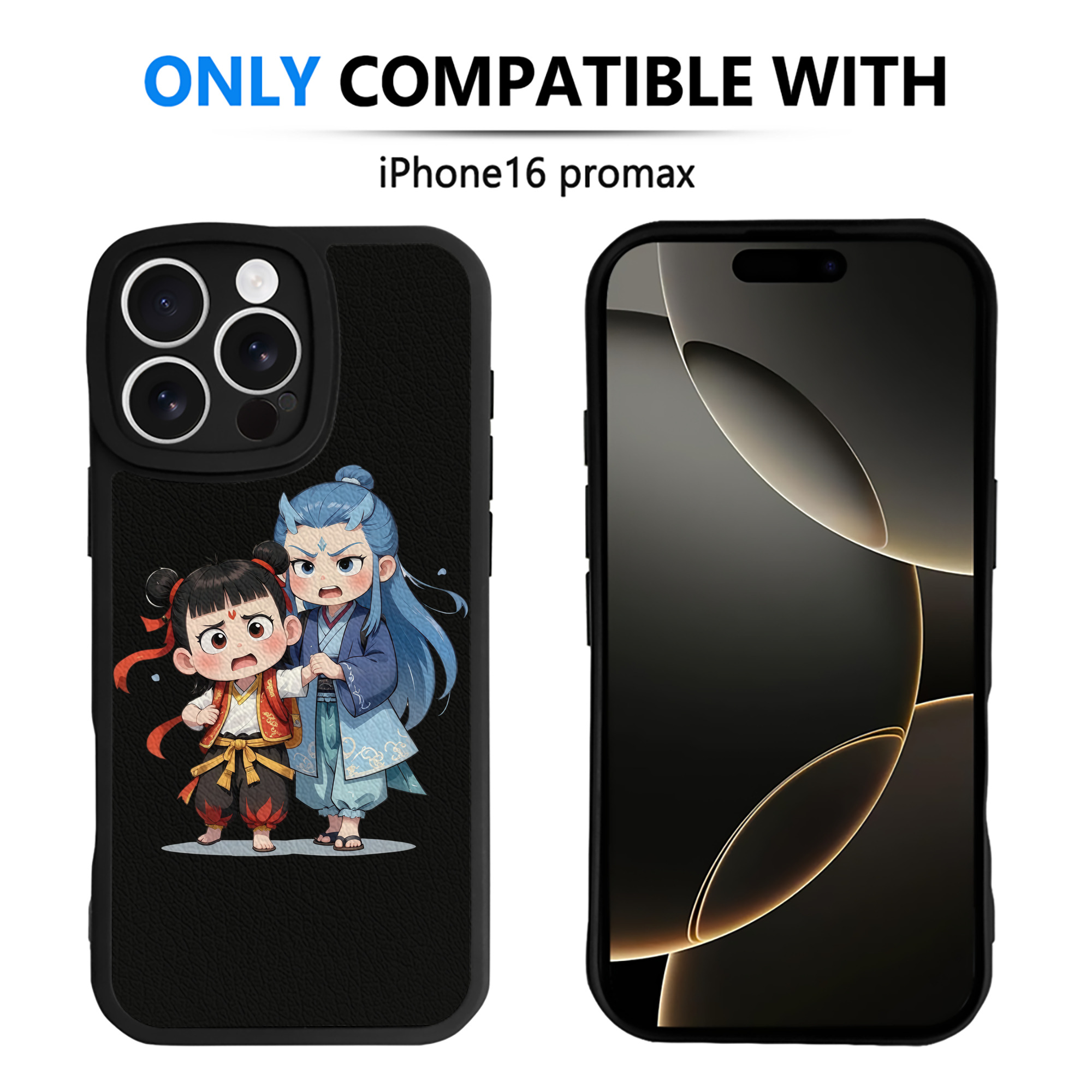 （画像用） Ne Zha 2 ナタ 魔童の大暴れ 【iPhone 16シリーズ対応】シリコンスマホケース（レザー調） 材質：シリコン